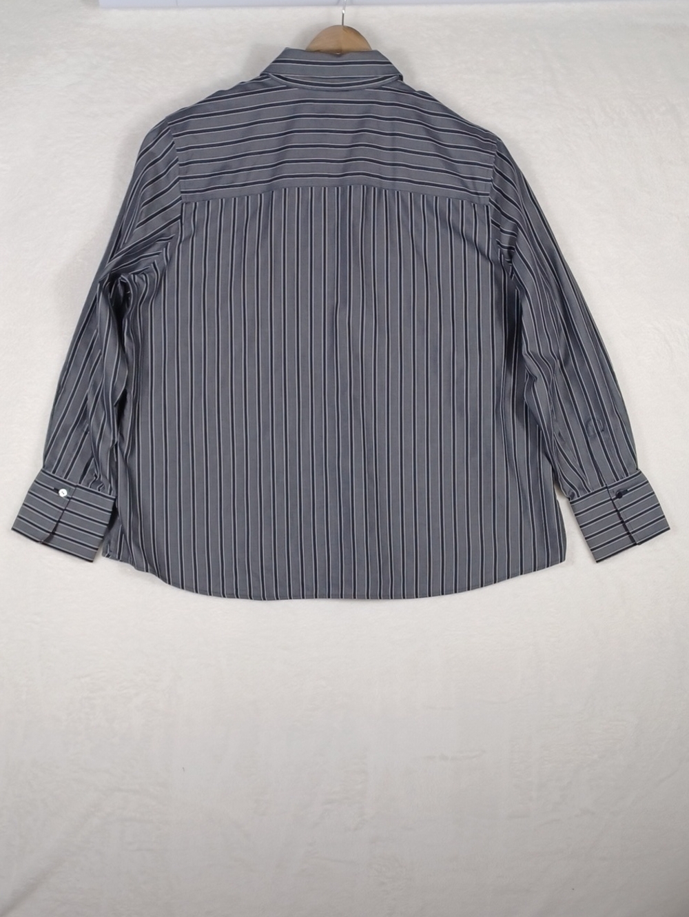 Foxcroft Black & Gray Business / Casual Vertical Stripe Women's Button-Up Shirt - Picture 3 of 16